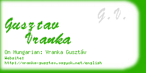 gusztav vranka business card